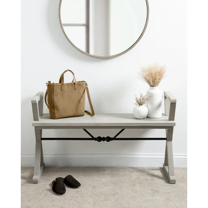 Kate and Laurel Travere Wood Bench