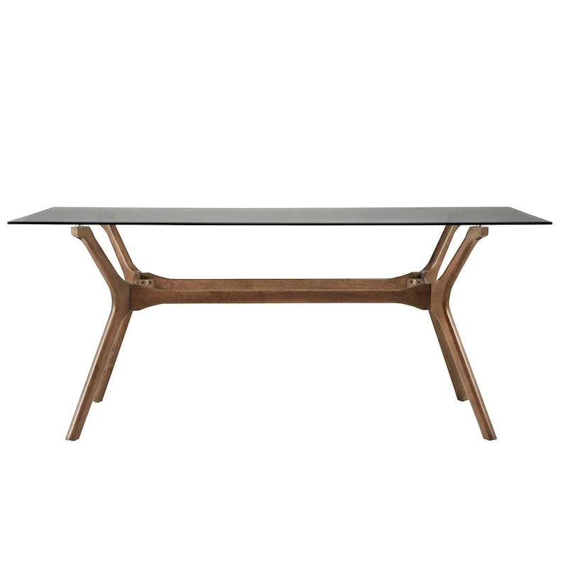 Nadine Mid-Century Dark Walnut Finish Rectangular Dining Table by iNSPIRE Q Modern