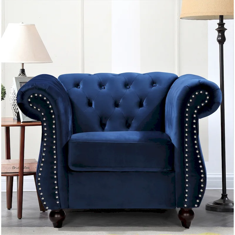 Kemos Classy Velvet Chesterfield Armchair