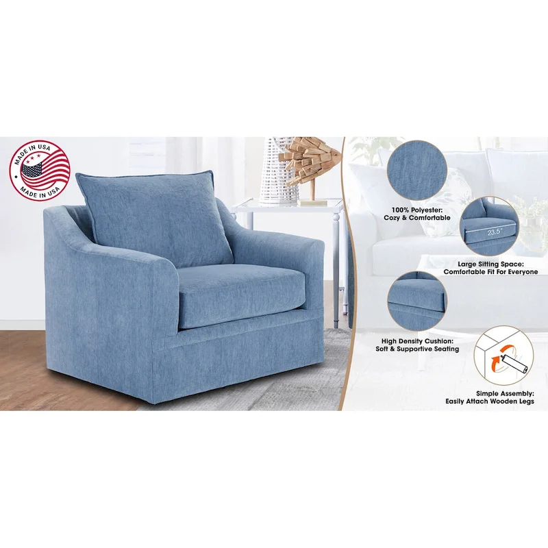 New Classic Furniture Anatasia Pillow Back Swivel Chair, Made in USA