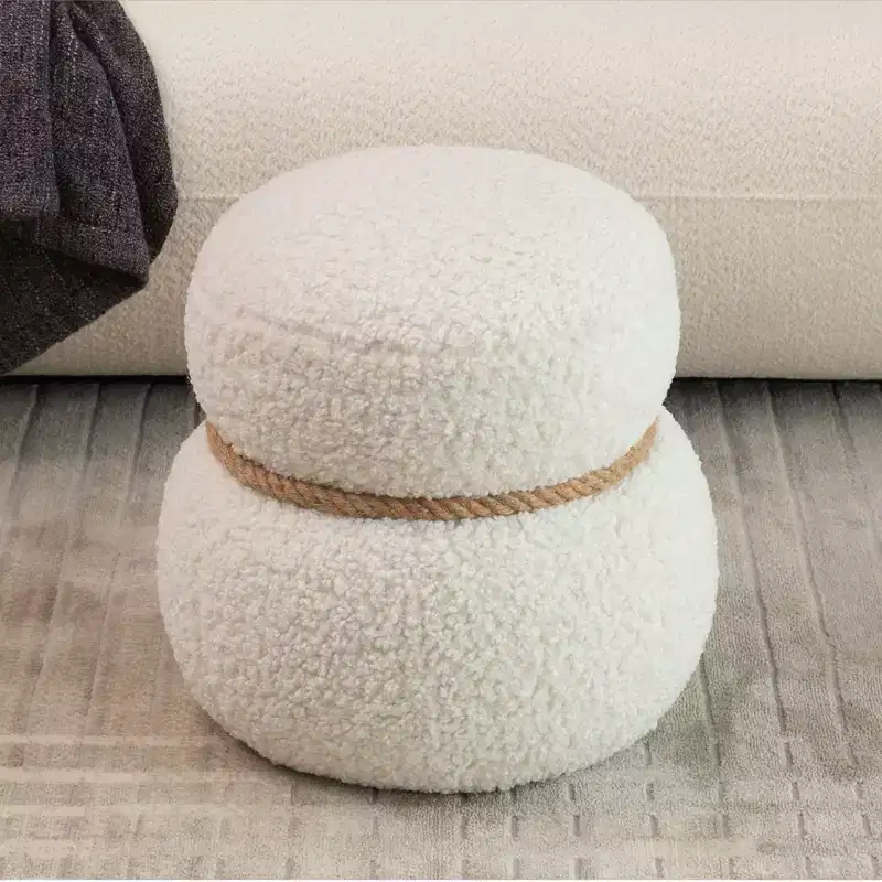 Round Snowman Upholstered Ottoman