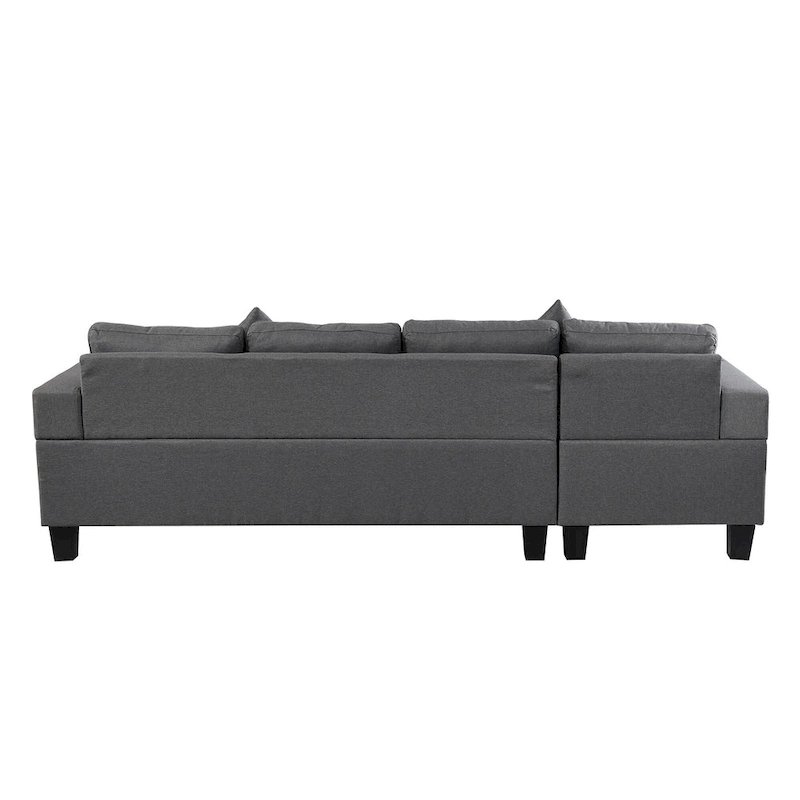 Modern Sectional Sofa Set with Cup Holders and Plush Cushions