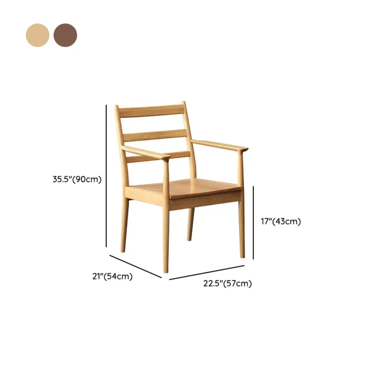 Scandinavian Upholstered Arm Wooden Dining Chair