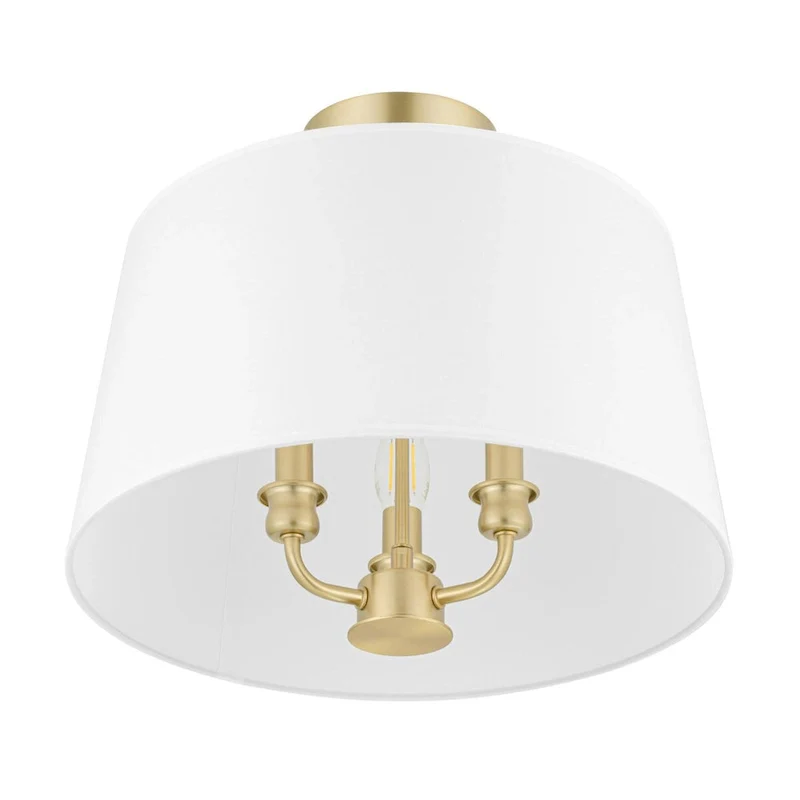 Prominence Home Billet Convertible Pendant/Semi-Flush with Fabric Shades