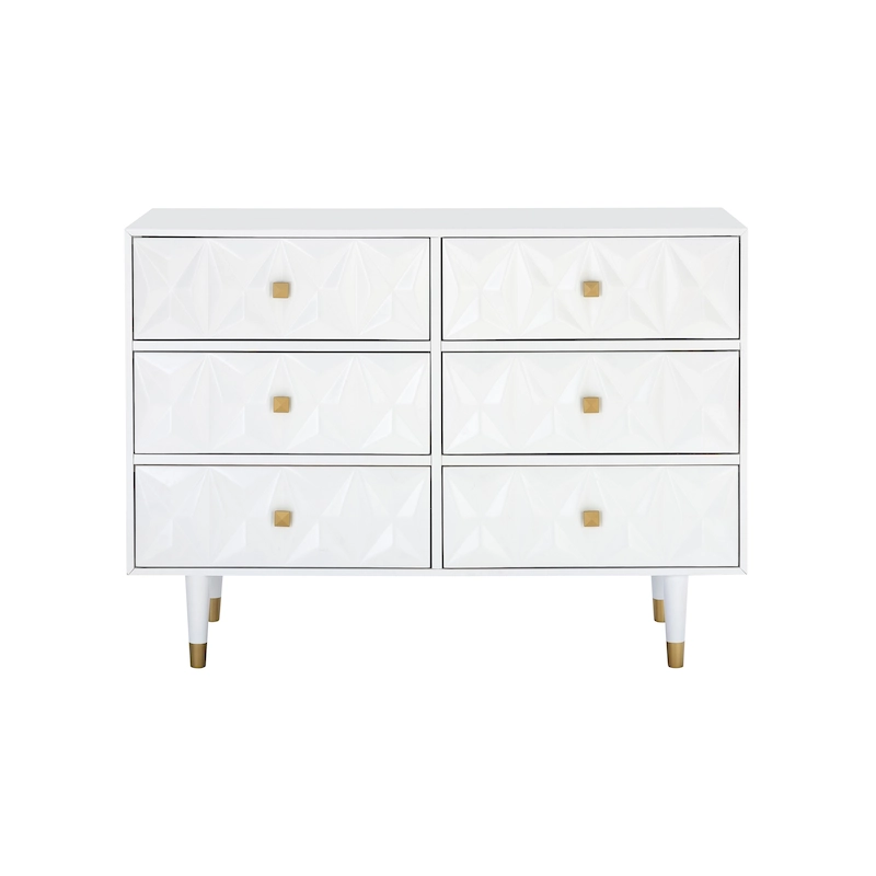 Bea Geometric Textured Glam 6-drawer Dresser
