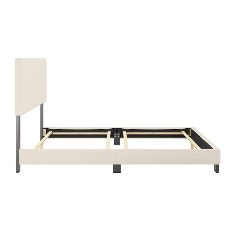 Nova Upholstered Modern Boucle Bed, Box Spring Required