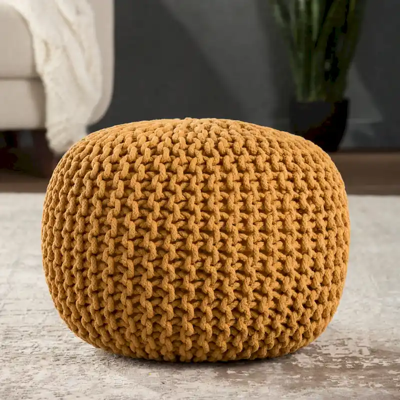 Spectrum Pouf Textured Round Pouf