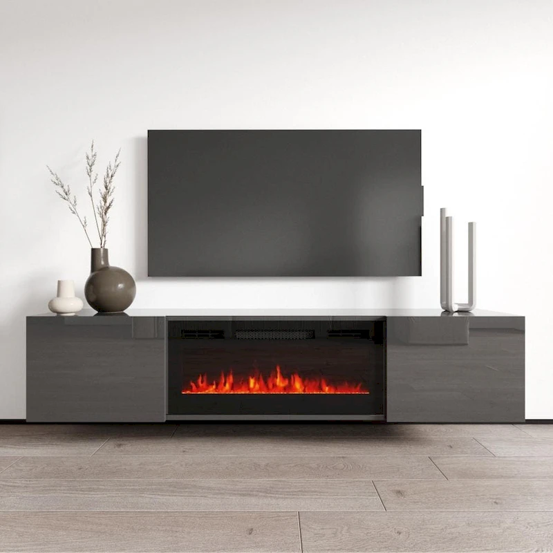 Cali EF Wall Mounted Electric Fireplace Modern 72 TV Stand