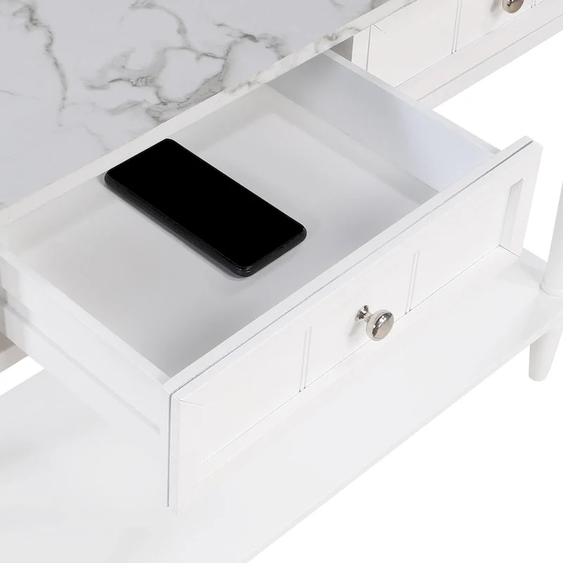 Convenience Concepts French Country 2 Drawer Hall Table with Shelf