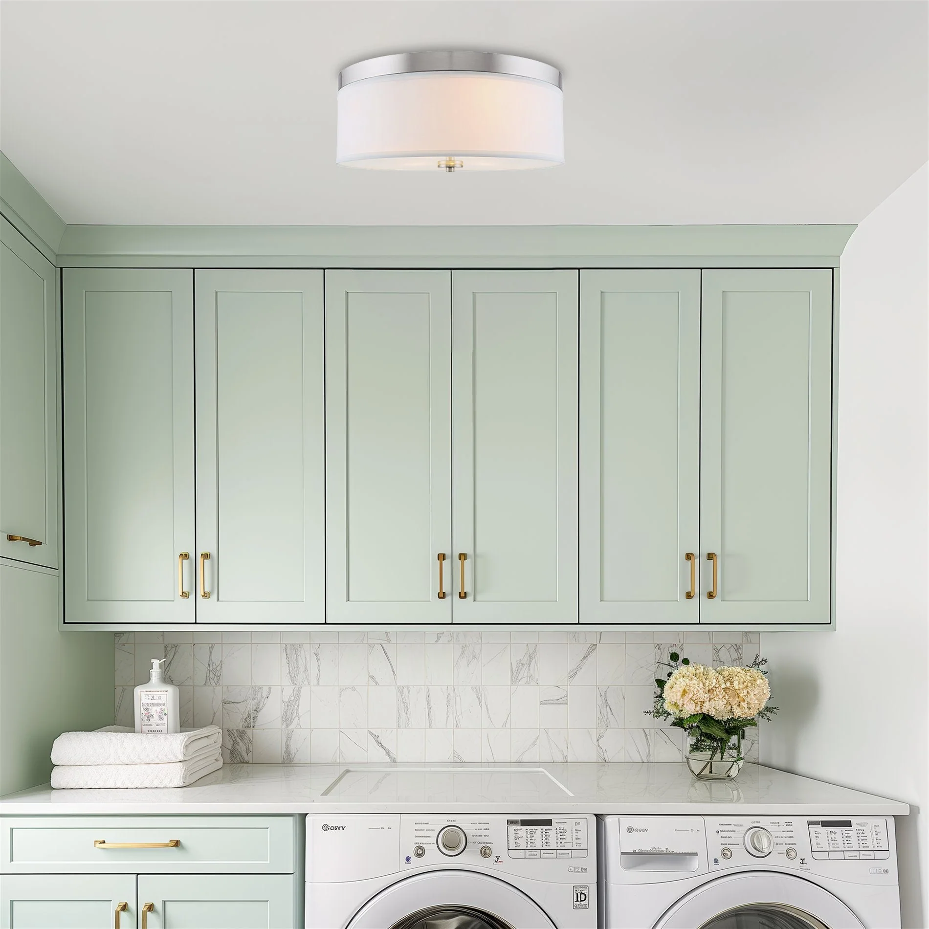 Walker 15 Mid-Century Modern 3-Light Flush Mount Ceiling Light