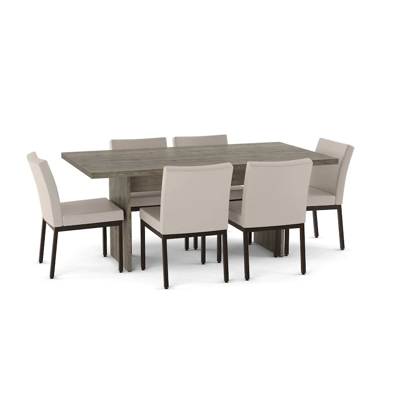 Amisco Jeffrey 72   Table and Perry Chairs 7-Pieces Dining Set