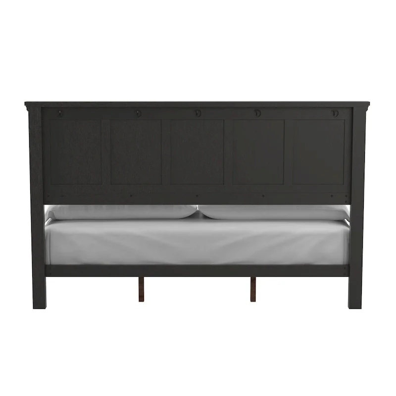 Farmhouse Basics Rustic Black Finish Panel Bed Set