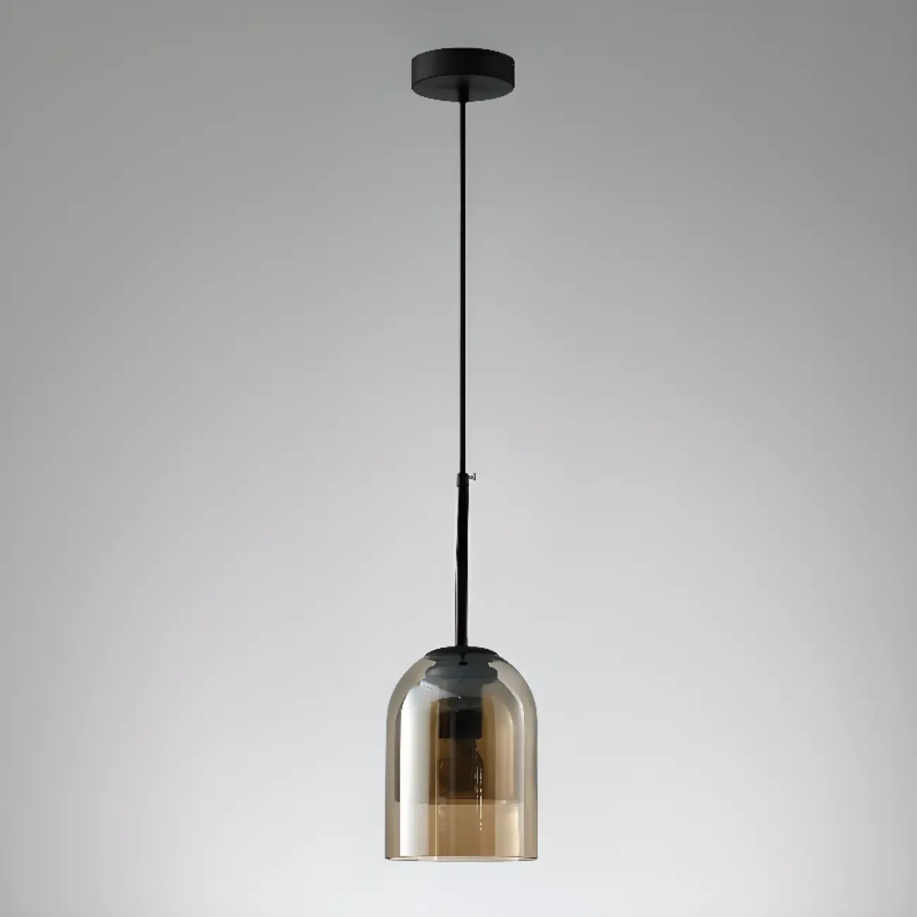 Modern Metal Gray Glass Cylinder Pendant Light