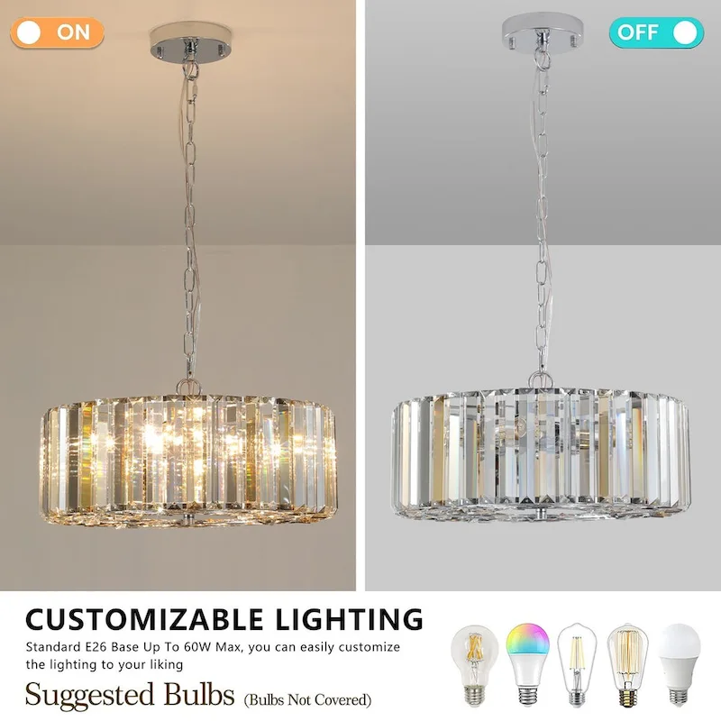 LARGE CHANDELIER CRYSTAL LAMP-No bulbs