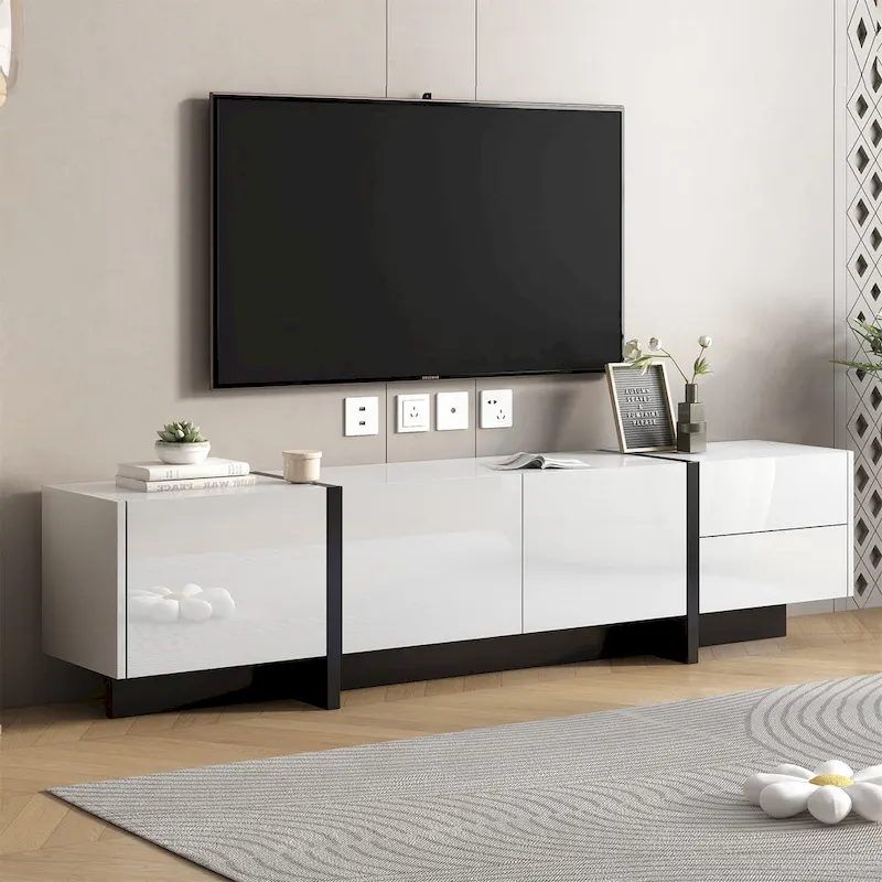 Modern Rectangle TV Stand for TVs Up to 80