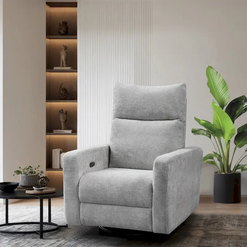 Olmas 33.5 W Power Swivel Glider Recliner with USB Charger