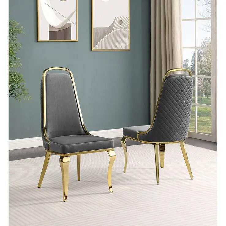 Best Quality Furniture Velvet Side Chairs (Set of 2)