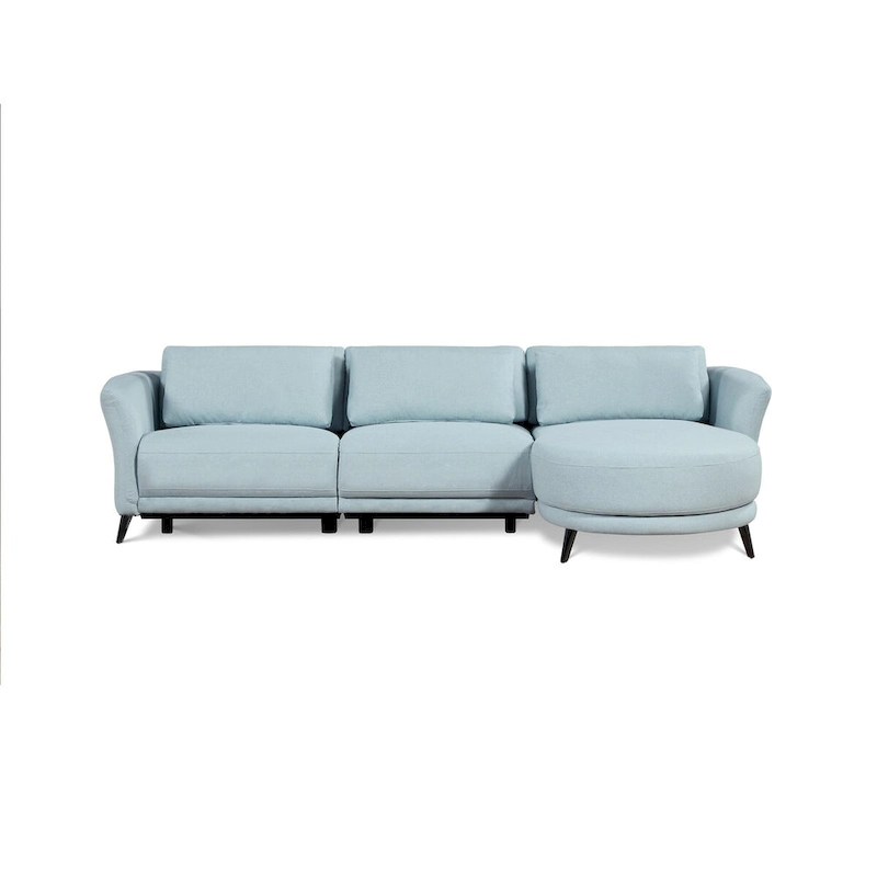 Wells Right-Arm Light Blue Chaise Lounge Sectional Sofa