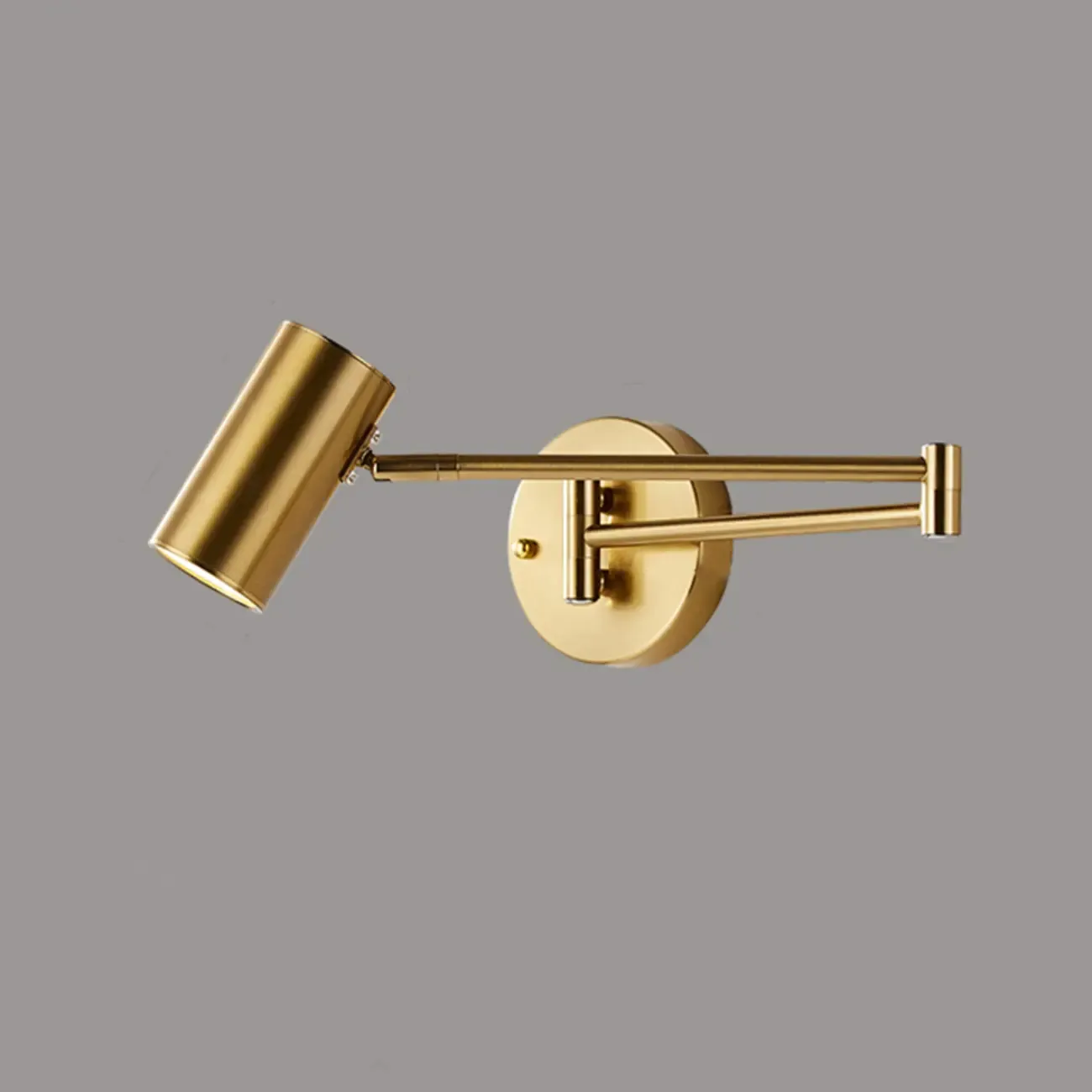 Modern Bedside Swing Arm Wall Light with Iron Shade