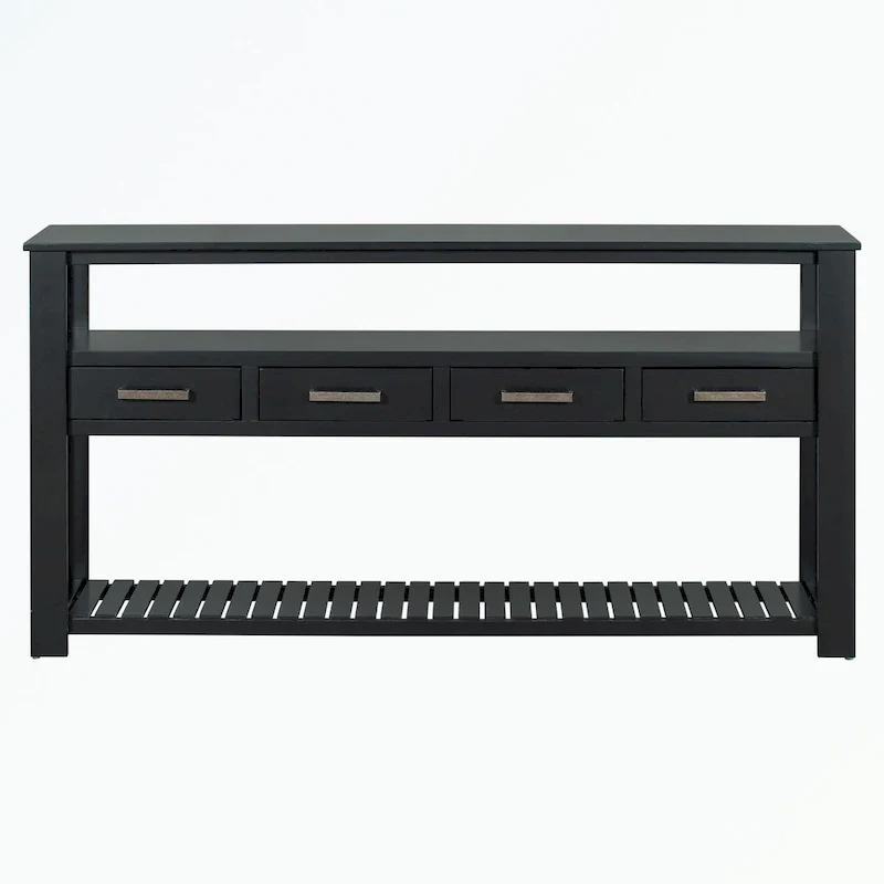 Console Table with 4 Drawers and 2 Shelves