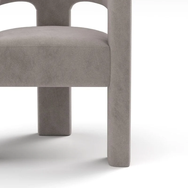 Modern Glam Velvet Upholstered Dining Chair, Open-Back Accent Chair