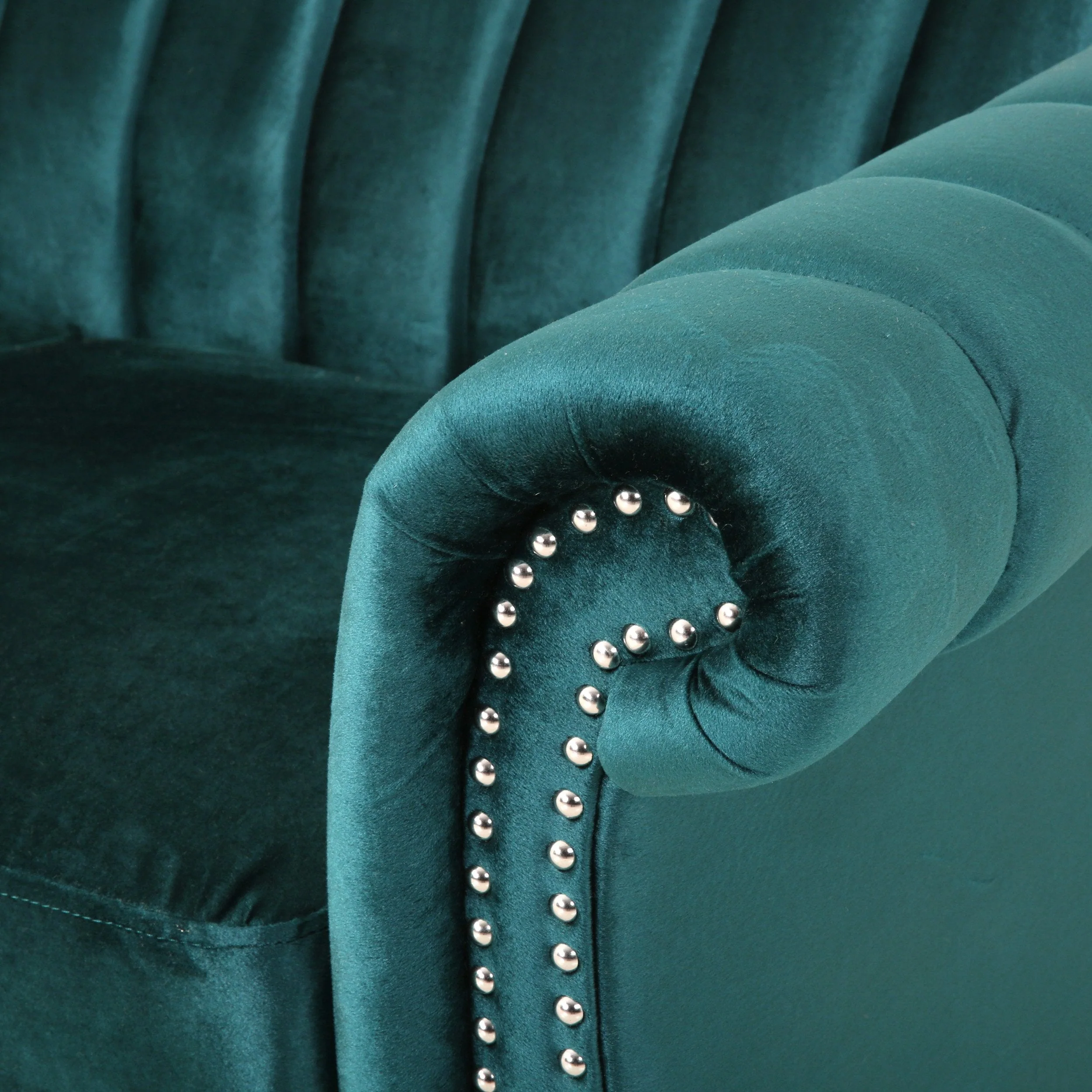 Modern Glam Velvet Channel Stitch Sectional Sofa Set - NH834413