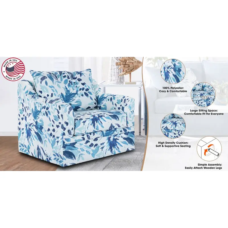 New Classic Furniture Anatasia Pillow Back Swivel Chair, Made in USA