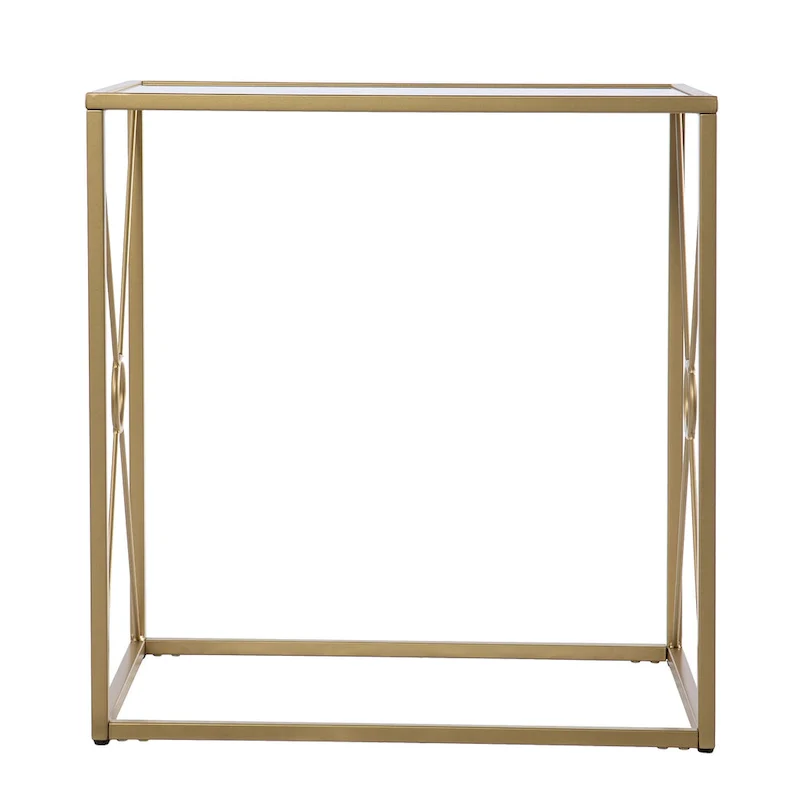 Transitional Gold Metal Side Table