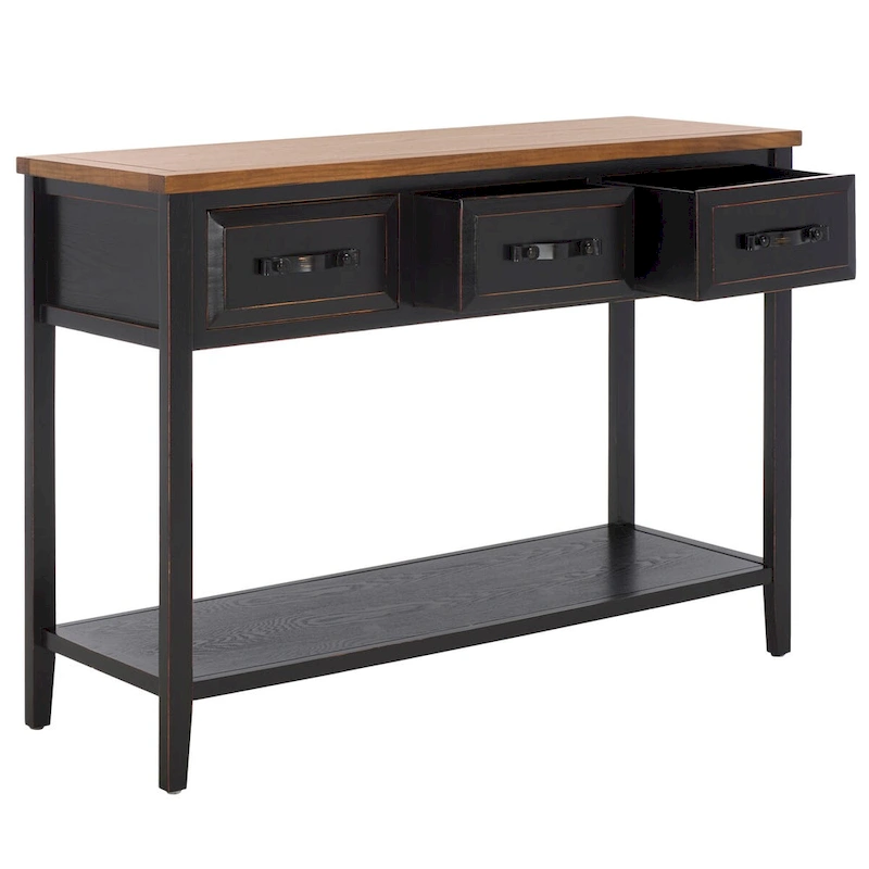 SAFAVIEH Jennette Black/ Walnut Console Table - 42Wx15Dx30H