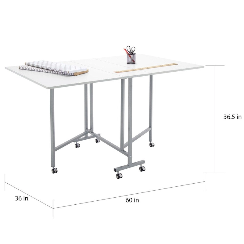 Studio Designs White Powder-coated Craft and Cutting Sewing Machine Table