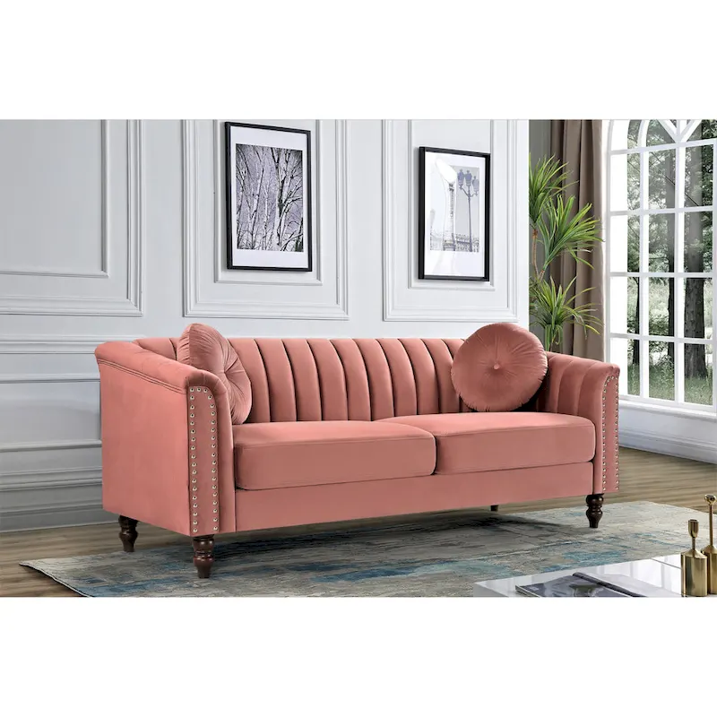 Hills Tufted Back Nailhead 75.2 Sofa