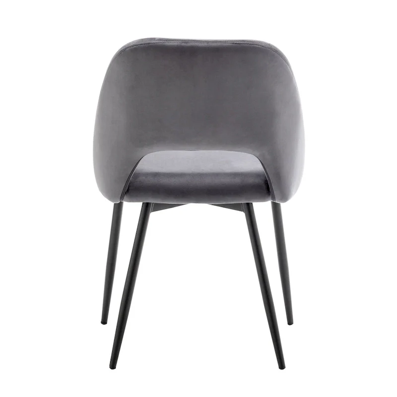 Velvet Dining Chairs with Steel Legs, Set of 2