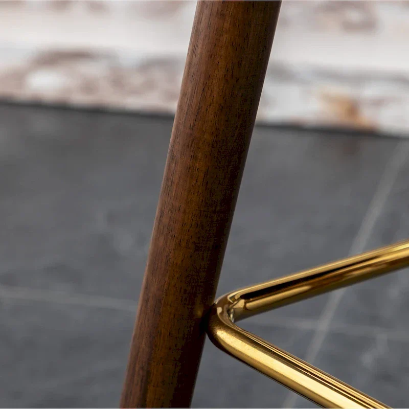 Nevis Mid-century Modern Faux Leather Tufted Nailhead Trim Barstool Set of 2