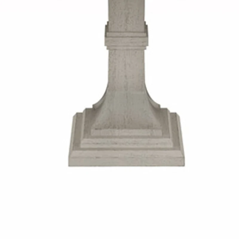 Sane 59 Inch Dining Table, Round Top with Pedestal Base, White, Gray