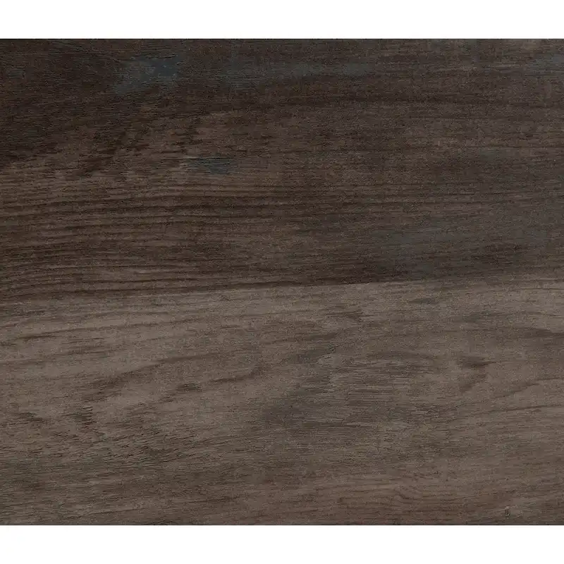 Dark Wood Finish Top Hexigon Side Table with Metal Base