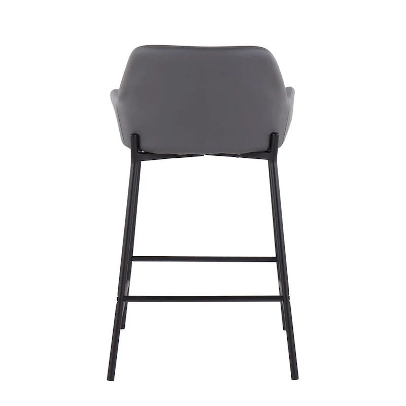 Galotti Black Fixed-Height Upholstered Counter Stool - Set of 2