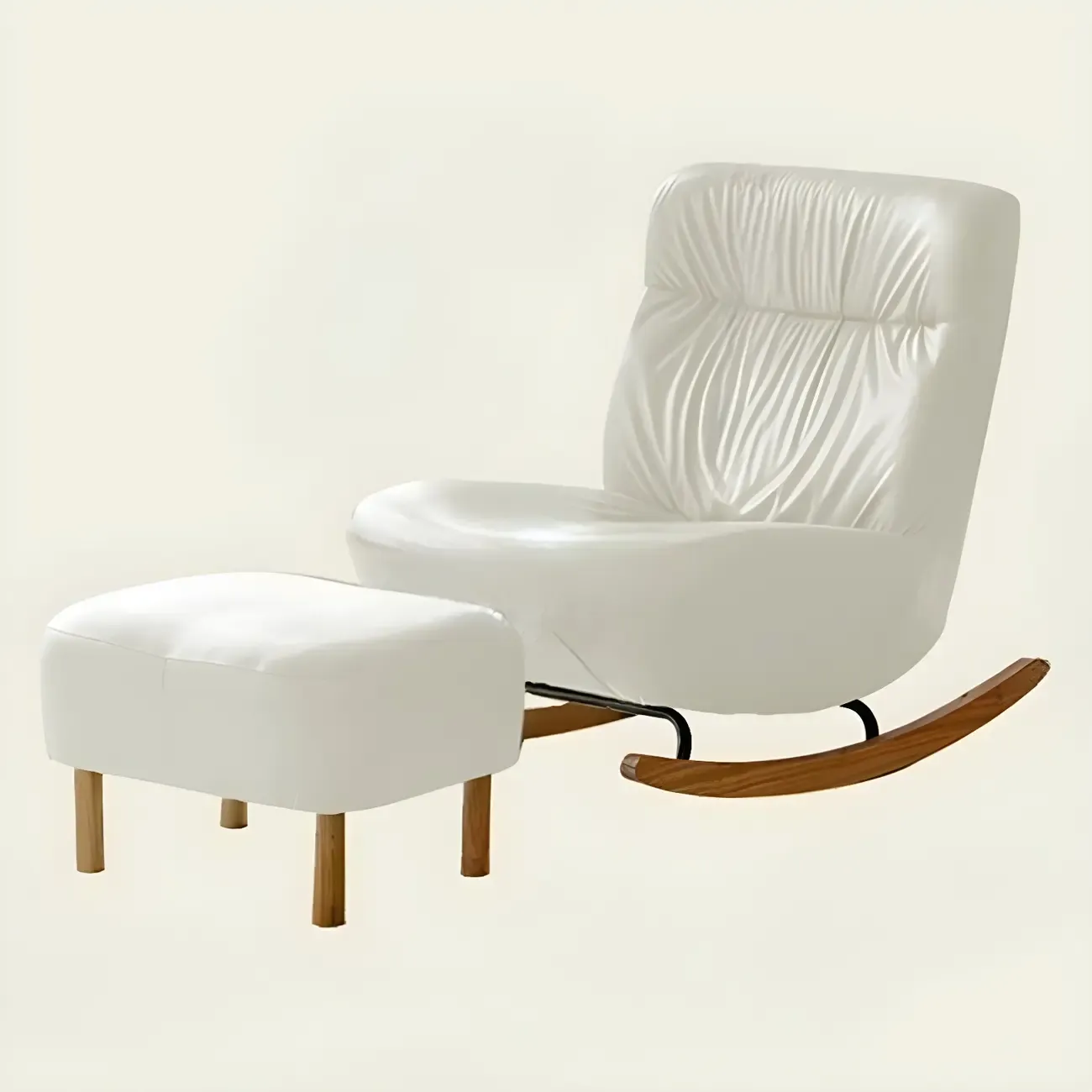 Faux Leather Upholstered Rocking Chair with Optional Ottoman