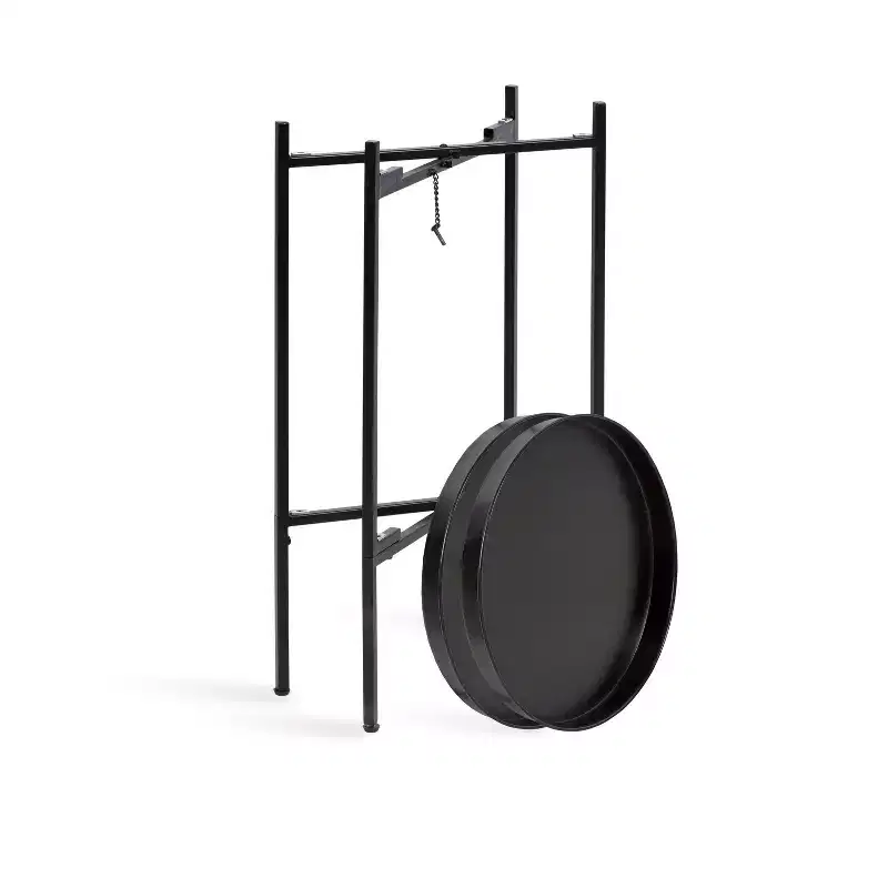 Round 2-Tier Metal Foldable Tray Table