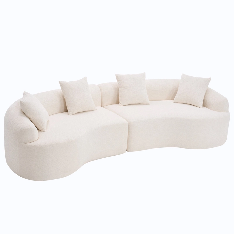 Luxury Chenille Fabric Sofa,4 Seater Modular Curved Sectional Couch