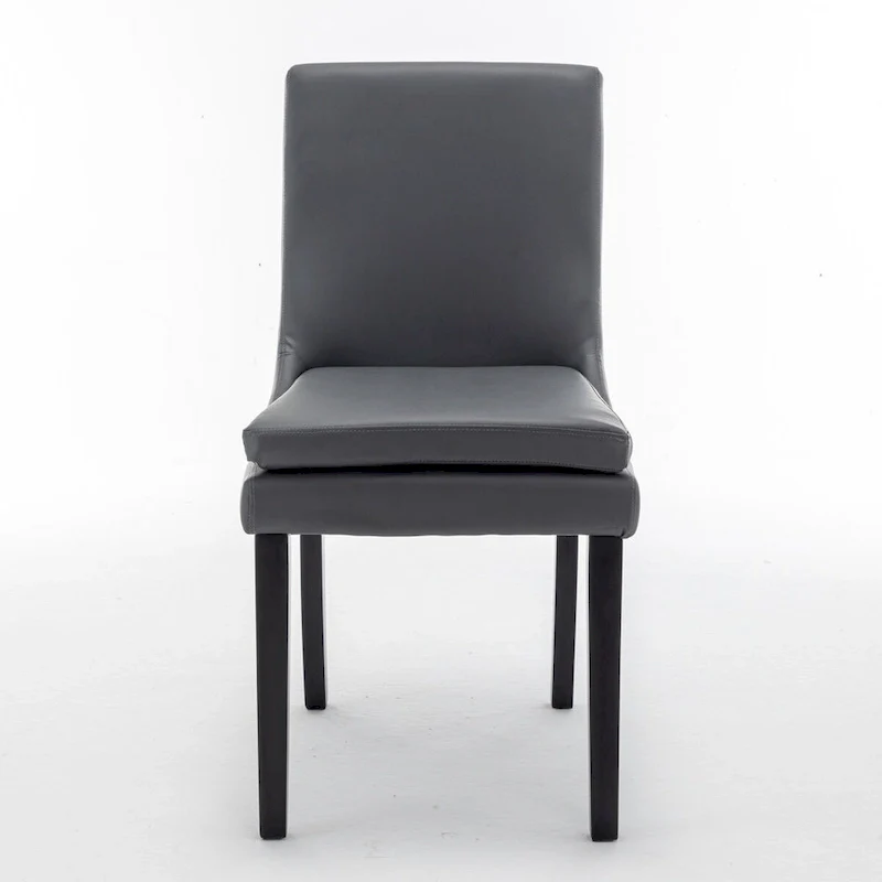 Modern Dining Chairs Set of 2, Upholstered Kitchen & Dining Room Chairs with Solid Wood Legs,Tufted Linen Fabric Chairs