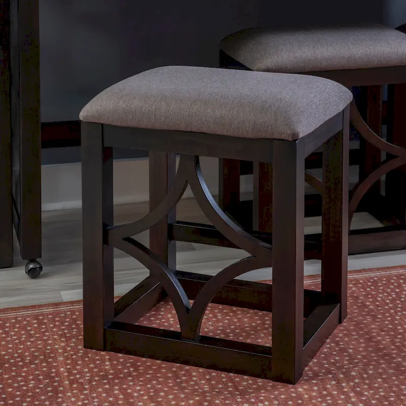 Crewson Wood 2-Piece Nesting Rolling Console with 3 Stools