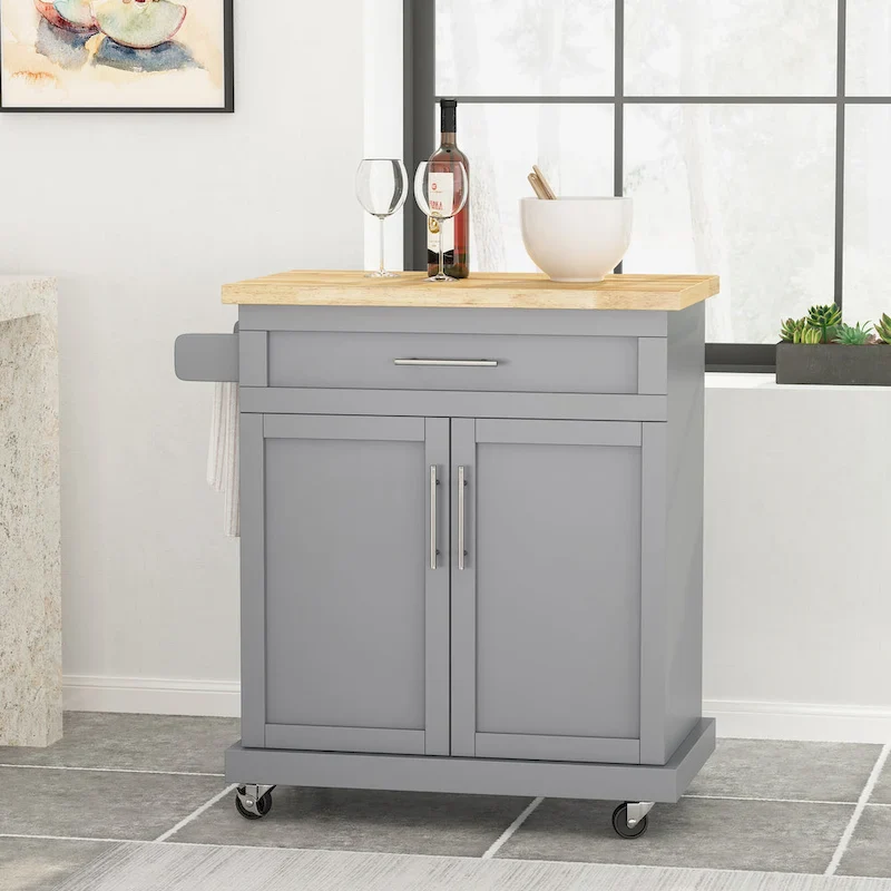 Batavia Indoor Kitchen Cart with Wheels by Christopher Knight Home