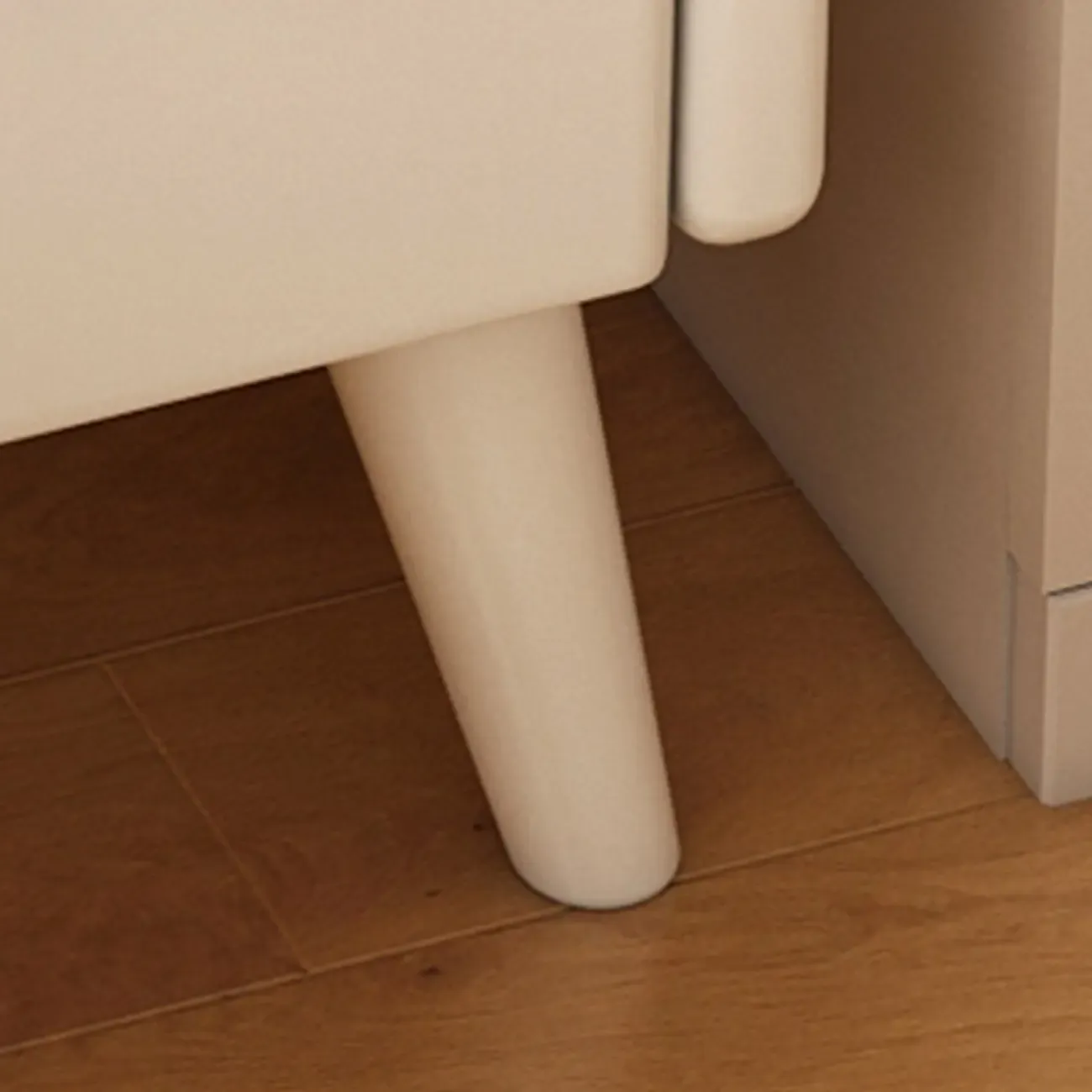 White Wood Narrow Nightstands with Drawers