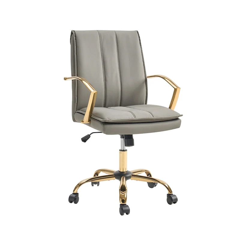 Ignacio Modern Leather Rocking Office Chair with Metal Base by HULALA HOME