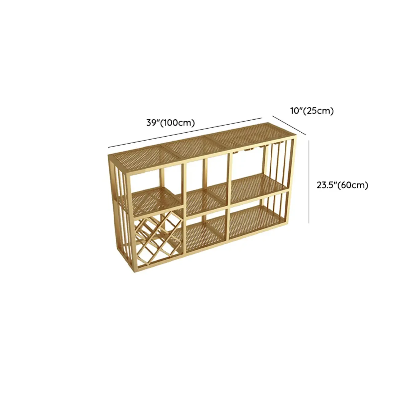 Lavish Metal Wall Hanging Open Wine Bottle and Wine Glass Holder