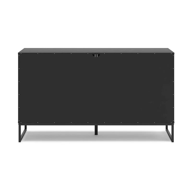 Black 6-Drawer Dresser with Metal Legs