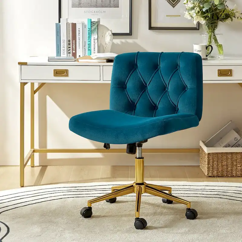 Ollie Modern Flannel Swivel Tilting Office Chair with Pillow by HULALA HOME