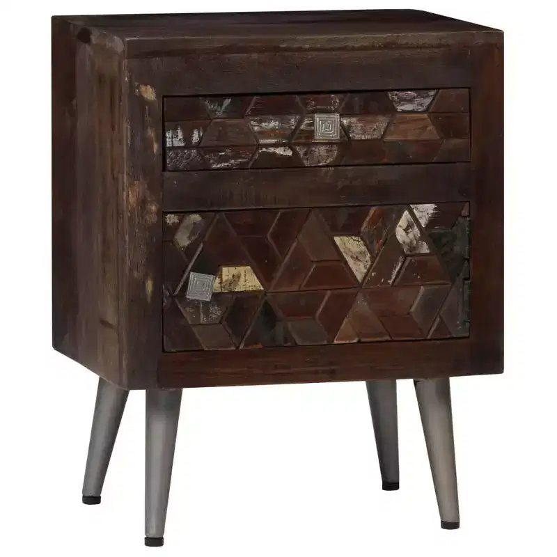 vidaXL Bedside Cabinet Solid Reclaimed Wood 15.7x11.8x19.6