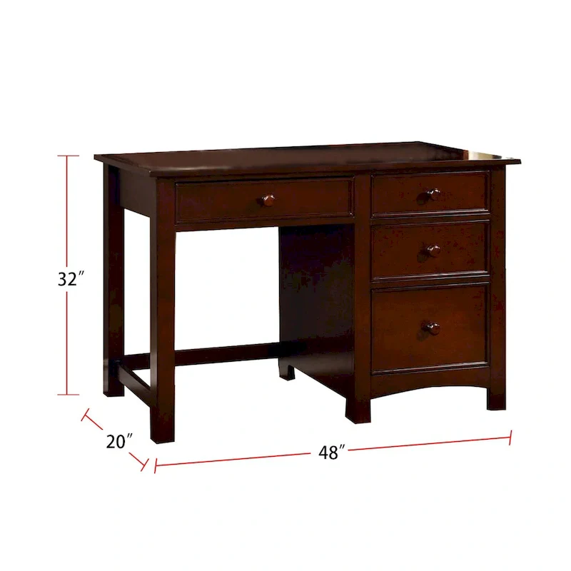 Wooden Desk with Four Drawers