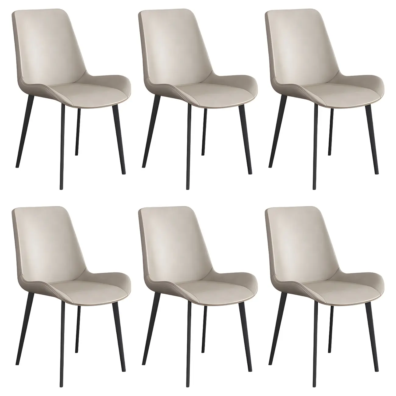 Sloped Armless Leather Upholstered Parsons Dining Chair